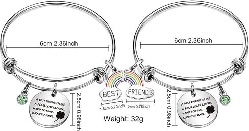 Maxforever Friendship Bangle Gifts 2Pcs Charm Bangles Bracelets for Best Friends Besties Birthday Anniversary Graduation Thanksgiving Christmas in Kuwait
