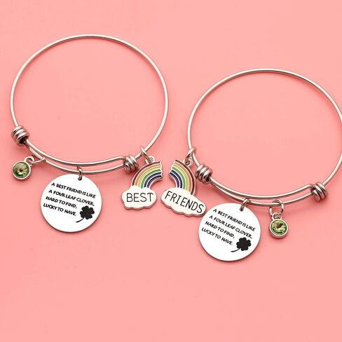 Maxforever Friendship Bangle Gifts 2Pcs Charm Bangles Bracelets for Best Friends Besties Birthday Anniversary Graduation Thanksgiving Christmas in Kuwait