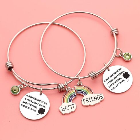 Maxforever Friendship Bangle Gifts 2Pcs Charm Bangles Bracelets for Best Friends Besties Birthday Anniversary Graduation Thanksgiving Christmas in Kuwait