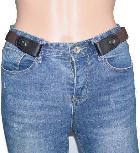 حزام مطاطي بدون إبزيم للنساء والرجال، حزام مرن غير مرئي قابل للتعديل بدون إبزيم للجينز in Kuwait