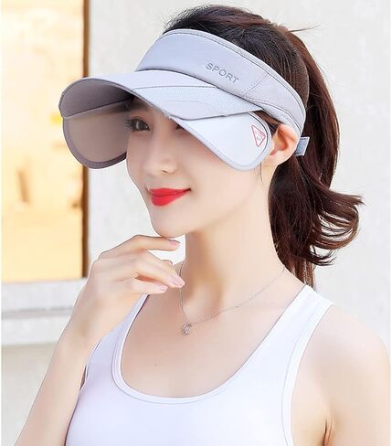 Sun Visor Hat for Women and Men - Retractable Brim Sport Hat, Summer Golf Tennis Running Beach Hat with Ponytail Hole in Kuwait