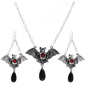 thkmeet خمر القوطية هالوين العنكبوت الخفافيش قلادة قلادة حزب مهرجان زي الشرير القلائد مجموعة مجوهرات للنساء والفتيات in Kuwait