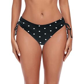 Colloyes Women's Drawstring Bikini Bottoms Full Coverage Low Waisted Swim Bottom