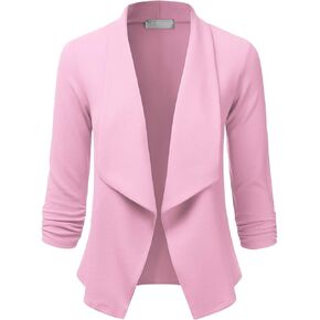 EIMIN Women's 3/4 Sleeve Blazer Open Front Office Work Cardigan Jacket (S-3XL)