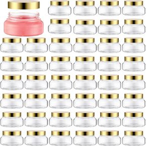 Mumufy Clear Plastic Jars with Lids Round Plastic Containers Empty Travel Containers for Creams Refillable Cosmetic Jars Containers for Lotions Body Scrub Body Butter (48 Pcs,5 oz)