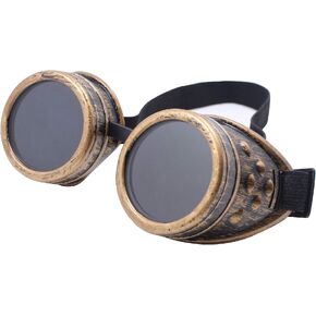 نظارات TBWHL ذات عدسات ماسية عتيقة Steampunk نظارات لحام القوطية-النحاس in Kuwait