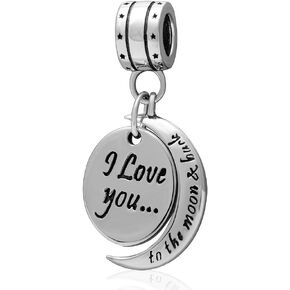 Sambaah قلادة حب من الفضة الإسترليني عيار 925 I Love You to The Moon وقلادة خلفية تناسب أساور Pandora in Kuwait