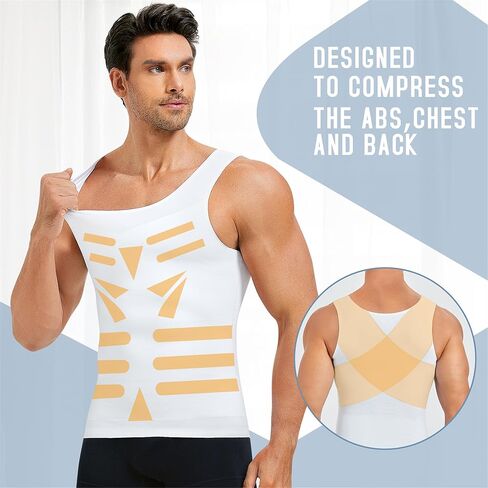 TAILONG التثدي ضغط القمصان للرجال ملابس داخلية التخسيس محدد شكل الجسم سترة بلا أكمام تانك القمم Fajas الفقرة Hombres in Kuwait