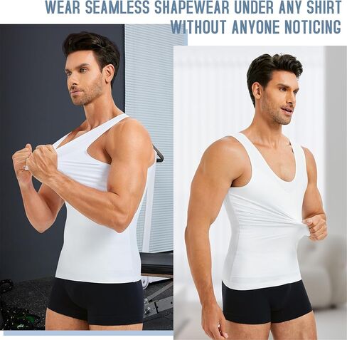 TAILONG التثدي ضغط القمصان للرجال ملابس داخلية التخسيس محدد شكل الجسم سترة بلا أكمام تانك القمم Fajas الفقرة Hombres in Kuwait