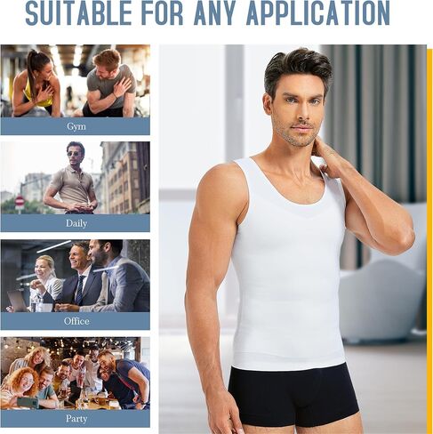 TAILONG التثدي ضغط القمصان للرجال ملابس داخلية التخسيس محدد شكل الجسم سترة بلا أكمام تانك القمم Fajas الفقرة Hombres in Kuwait