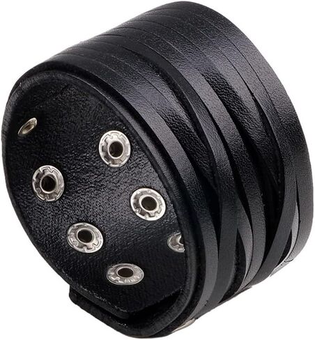 TURTLEDOVE Mens Leather Bracelet Cuff - Vintage Wristband with Wide Belt, Gifts for Brother, Dad, Boyfriend or Husband in Kuwait