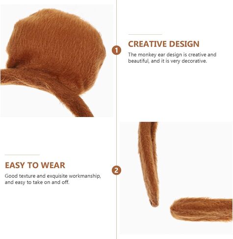 بوبريتي طقم زي تنكري على شكل قرد مكون من 5 قطع وشريط راس على شكل اذن قرد وربطة عنق وذيل، فستان فاخر للاطفال، لوازم الحفلات التنكرية in Kuwait