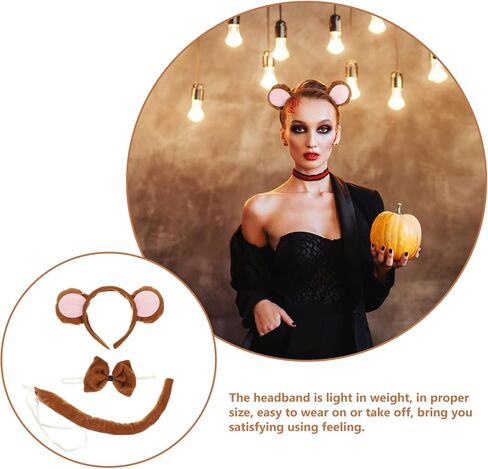 بوبريتي طقم زي تنكري على شكل قرد مكون من 5 قطع وشريط راس على شكل اذن قرد وربطة عنق وذيل، فستان فاخر للاطفال، لوازم الحفلات التنكرية in Kuwait