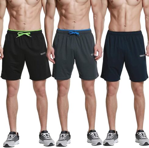 Men's 7" Athletic Workout Shorts with Pockets Drawstring Quick Dry Breathable Active Training Shorts in Kuwait