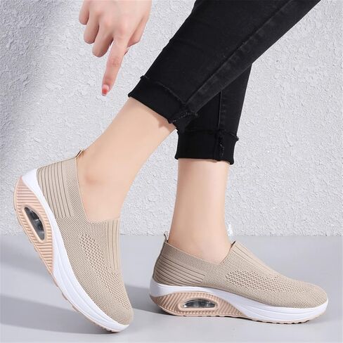 Women Nurse Sneakers Platform Sneakers Air Cushion Walking Wedge Sneaker Food Service Shoes Ladies Toning Rocker Shoes in Saudi Arabia