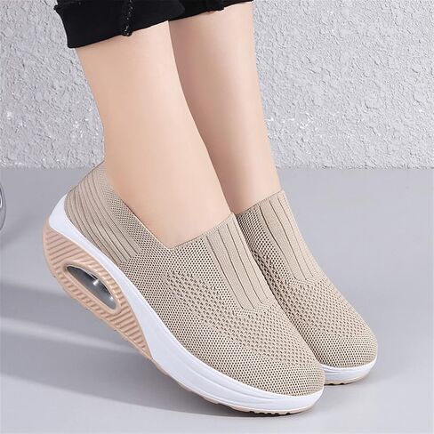 Women Nurse Sneakers Platform Sneakers Air Cushion Walking Wedge Sneaker Food Service Shoes Ladies Toning Rocker Shoes in Saudi Arabia