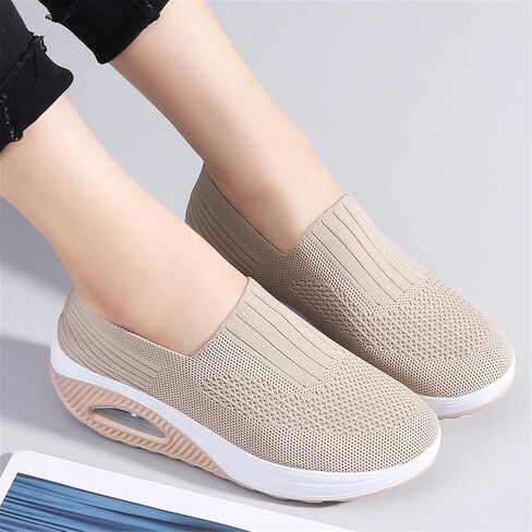 Women Nurse Sneakers Platform Sneakers Air Cushion Walking Wedge Sneaker Food Service Shoes Ladies Toning Rocker Shoes in Saudi Arabia