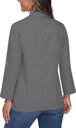 GRECERELLE Womens Long Sleeve Lapel Open Front Casual Blazers Jacket with Pockets for Work Office in Saudi Arabia