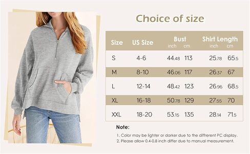 سترة Fisoew النسائية الكاجوال بنصف سحاب وأكمام طويلة وبلوفرات فضفاضة للتمرين مع جيوب in Kuwait