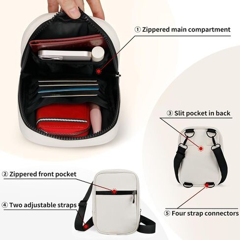 IFSNOW Crossbody Bags for Women Men Trendy, Cross body Bag Women, Sling Bag Multi Position Fanny Pack, Small Belt Bag Crossbody Purse Sling Backpack Travel (Black) in Saudi Arabia