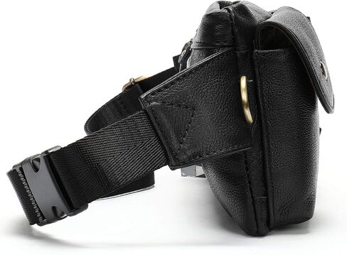 Men's Leather Fanny Pack Waist Bags Vintage Utility Belt Bag Crossbody Hip Purse in Kuwait