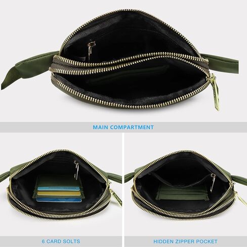 حقيبة حزام ZORFIN للنساء والرجال، حقائب فاني عصرية تمر بالجسم للنساء والرجال مع حزام قابل للتعديل للتسوق/الكاجوال/الجري (أسود) in Kuwait