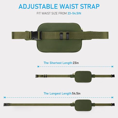 حقيبة حزام ZORFIN للنساء والرجال، حقائب فاني عصرية تمر بالجسم للنساء والرجال مع حزام قابل للتعديل للتسوق/الكاجوال/الجري (أسود) in Kuwait