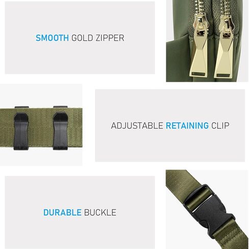 حقيبة حزام ZORFIN للنساء والرجال، حقائب فاني عصرية تمر بالجسم للنساء والرجال مع حزام قابل للتعديل للتسوق/الكاجوال/الجري (أسود) in Kuwait