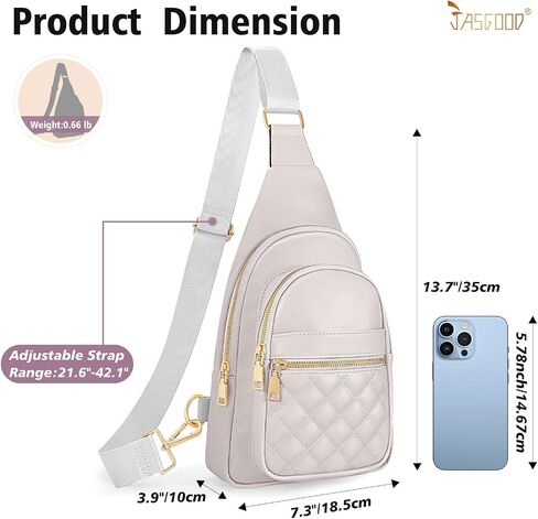 Sling Bag for Women Crossbody Leather Fanny Packs Chest Bag Fashion Sling Backpack Travel JASGOOD in Kuwait