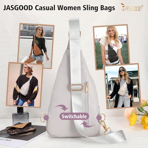 Sling Bag for Women Crossbody Leather Fanny Packs Chest Bag Fashion Sling Backpack Travel JASGOOD in Kuwait