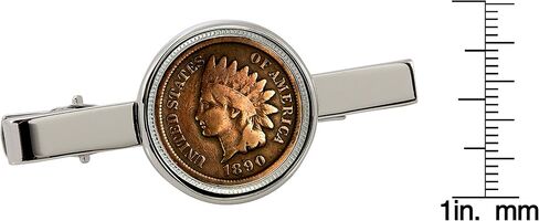 American Coin Treasures 1800's Indian Penny Silvertone Coin Tie Clip in Saudi Arabia