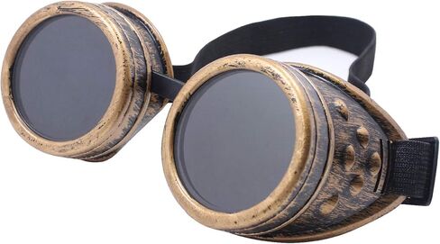 نظارات TBWHL ذات عدسات ماسية عتيقة Steampunk نظارات لحام القوطية-النحاس in Kuwait