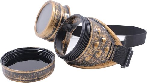 نظارات TBWHL ذات عدسات ماسية عتيقة Steampunk نظارات لحام القوطية-النحاس in Kuwait