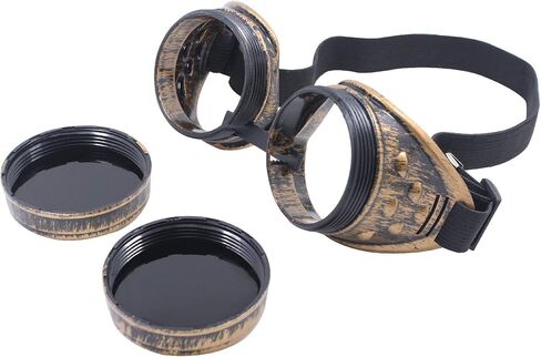 نظارات TBWHL ذات عدسات ماسية عتيقة Steampunk نظارات لحام القوطية-النحاس in Kuwait