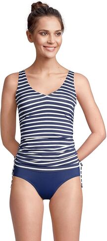 Lands' End Women's Chlorine Resistant Adjustable V-Neck Underwire Tankini Swimsuit Top Adjustable Straps in Saudi Arabia
