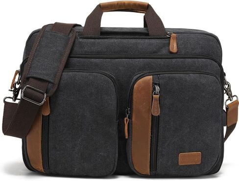 حقيبة JIELV 3 في 1 قابلة للتحويل، حقيبة ظهر للكمبيوتر المحمول مقاس 17.3 بوصة، حقيبة كتف، حقائب يد عمل، حقيبة ظهر للكمبيوتر للرجال والنساء (أسود) in Kuwait