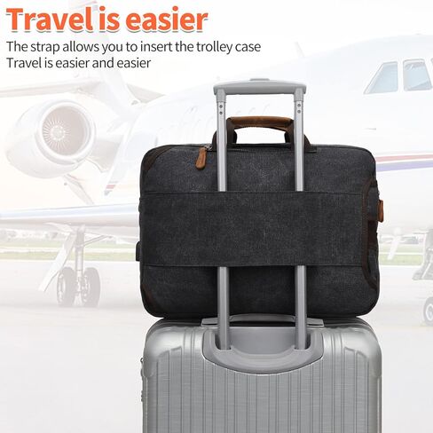 حقيبة JIELV 3 في 1 قابلة للتحويل، حقيبة ظهر للكمبيوتر المحمول مقاس 17.3 بوصة، حقيبة كتف، حقائب يد عمل، حقيبة ظهر للكمبيوتر للرجال والنساء (أسود) in Kuwait