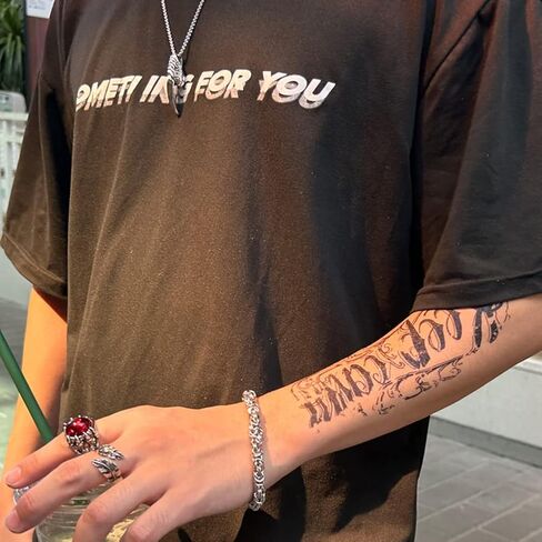 سوار رجالي بيزنطي 8 مم من duahappy مصنوع من الفولاذ المقاوم للصدأ، طلاء مقاوم للماء، 5 أطوال - (6.7 بوصة، 7.5 بوصة، 7.9 بوصة، 8.3 بوصة، 9 بوصة)، يوفر حزمة مجوهرات مخملية سوداء محمولة in Kuwait