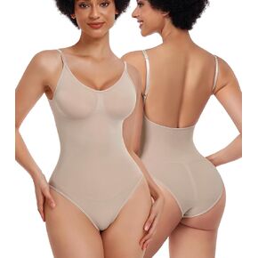 EUYZON Shapewear Bodysuit for Women Tummy Control Low Back Body Shaper Sexy Backless Seamless Bodysuit Tops