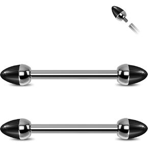 Jewseen 14G Nipple Rings G23 Titanium Internally Threaded Nipple Barbell Opal Bridge Piercing Jewelry 14mm Nipple Piercing Jewelry Spike Nipple Bar for Women Men in Kuwait