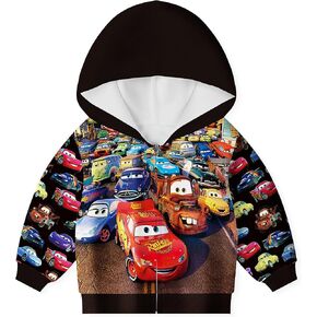 NOTLY الأولاد سيارات هوديس طفل ماكوين الكرتون بلوزات الاطفال سترة عادية زمم معطف ملابس اللعب الزي 2-12 سنة in Kuwait