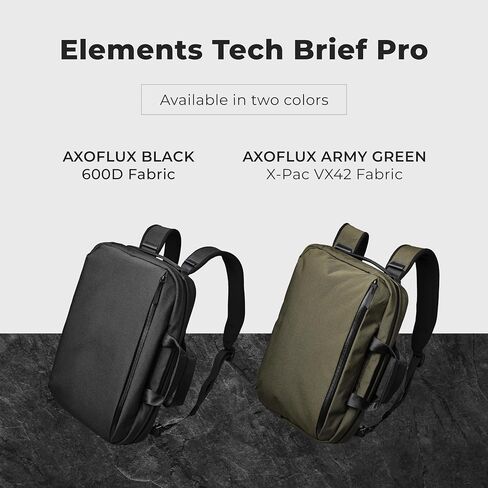 ALPAKA Elements Tech موجز برو - حقيبة كمبيوتر محمول متعددة الاستخدامات، كتف، حقيبة، وحقيبة ظهر - تناسب جهاز MacBook Pro مقاس 16 بوصة - قماش Axolux أخضر جيشي 600D مقاوم للطقس in Kuwait