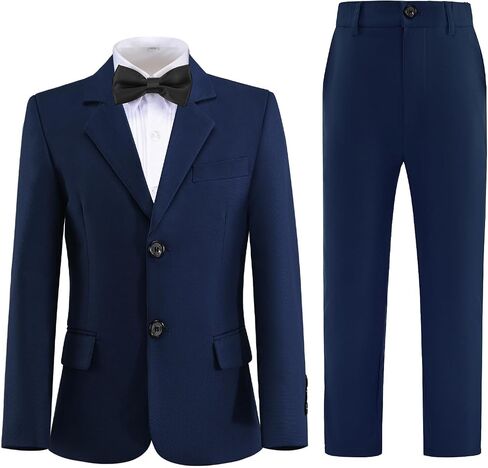 بدلات للأولاد طقم بدلة رسمية بقصة ضيقة مكونة من قطعتين للأولاد حامل خاتم الزواج مع سترة وسروال in Kuwait