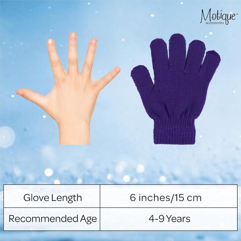 Motique Accessories Kids Gloves قفازات سحرية متماسكة للفتيات / الأولاد الألوان الصلبة in Saudi Arabia