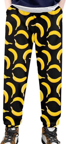 Aoopistc Sweatpants مع جيوب للأطفال 4-15T سروال تدريب عالي الخصر عادي مناسب للسراويل النشطة الطويلة in Kuwait