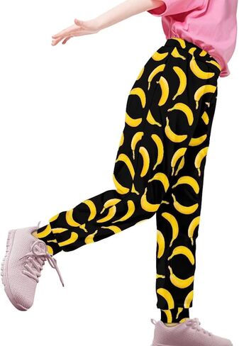 Aoopistc Sweatpants مع جيوب للأطفال 4-15T سروال تدريب عالي الخصر عادي مناسب للسراويل النشطة الطويلة in Kuwait