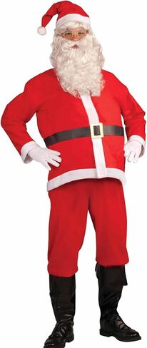 مجموعة أزياء عيد الميلاد سانتا كلوز من NIUEFH تتضمن قبعة سانتا كلوز لعيد الميلاد مع نظارات فاخرة طويلة بيضاء لحية سانتا كلوز لحفلات عيد الميلاد in Kuwait
