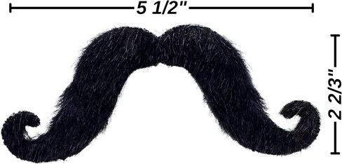 Black Moustache Costume Accessory - 2.67" x 5.5" (1 Count) - Perfect Halloween Prop for Parties & Cosplays in Saudi Arabia