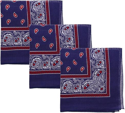Motique Accessories Two Tone Paisley Bandana - Set of 3 in Saudi Arabia