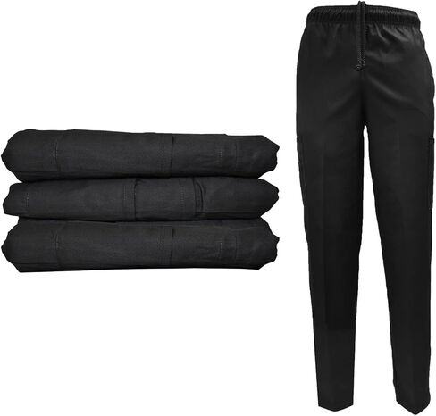 Natural Uniforms Classic 6 Pocket Black Chef Pants with Multi-Pack Quantities Available in Kuwait